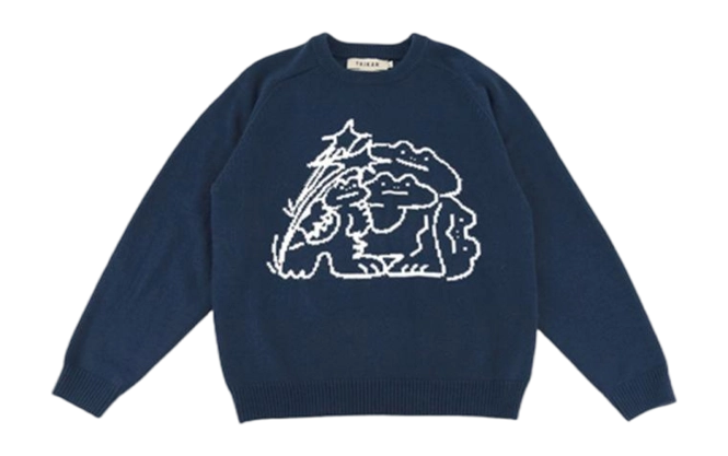 Sweater Taikan Unisex Taikan By Joshua Frogs Knit Navy '24