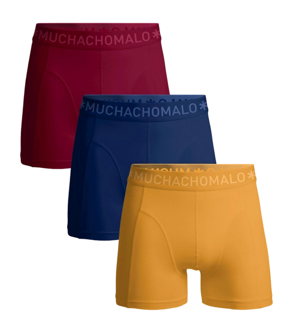 Boxer Shorts Muchachomalo Men's Short Solid Red Blue Yellow (3-Pack)
