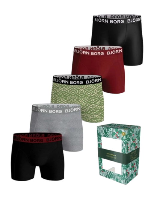 Boxer Shorts Björn Borg Men Cotton Stretch + Performance Multi-coloured Multipack 2 (5-pack)