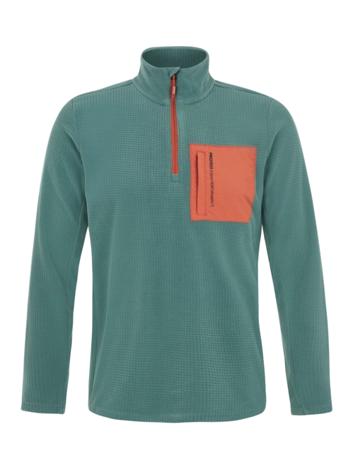 Ski Sweatshirt Protest Men Prtlomono 1/4 Zip Top Atlantic Green