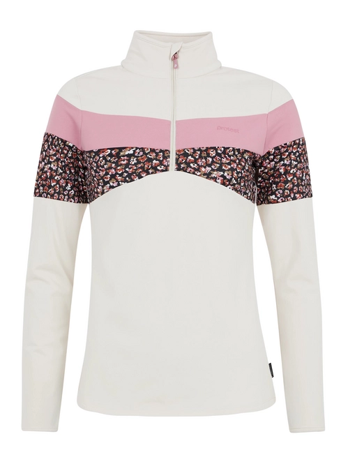 Ski Sweatshirt Protest Women Prtabano 1/4 Zip Top Kitoffwhite
