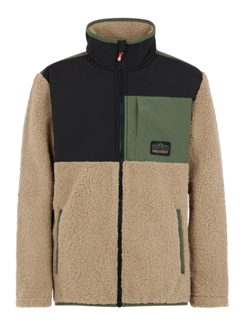 Ski Sweatshirt Protest Boys Prtheron Jr Full Zip Top Bamboo Beige