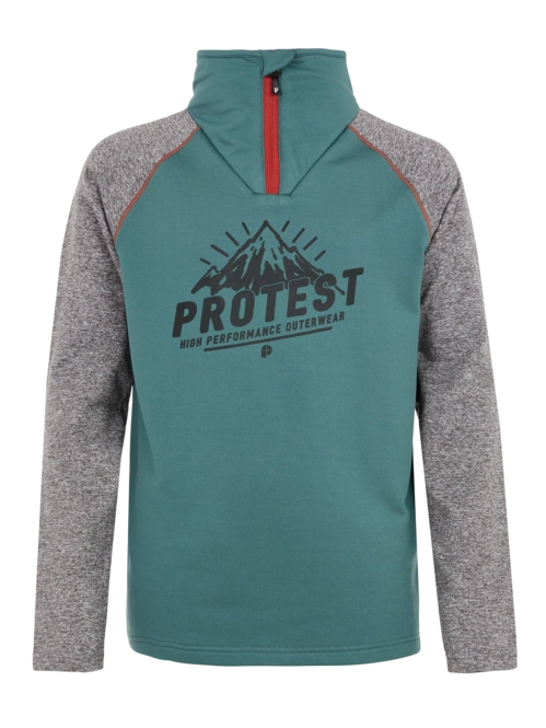 Ski Sweatshirt Protest Boys Skip Jr 1/4 Zip Top Atlantic Green