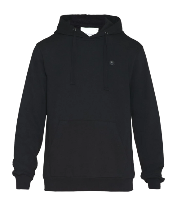 KnowledgeCotton Apparel Men Arvid Basic Hood Badge Sweat Black Jet Hoodie