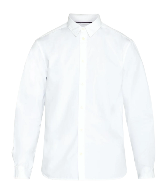 Shirt KnowledgeCotton Apparel Men Alf Regular Crispy Cotton Shirt Bright White