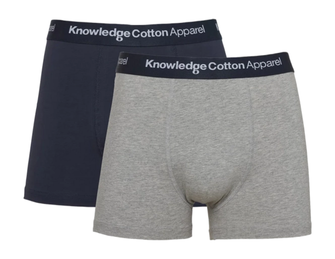 Boxers KnowledgeCotton Apparel Men Anchor 2 Pack Grey Melange