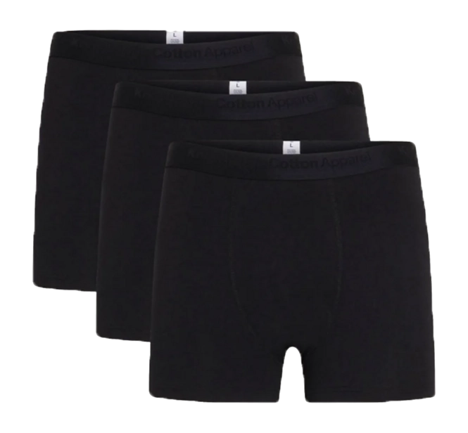Boxers KnowledgeCotton Apparel Men Anchor 3 Pack Black Jet