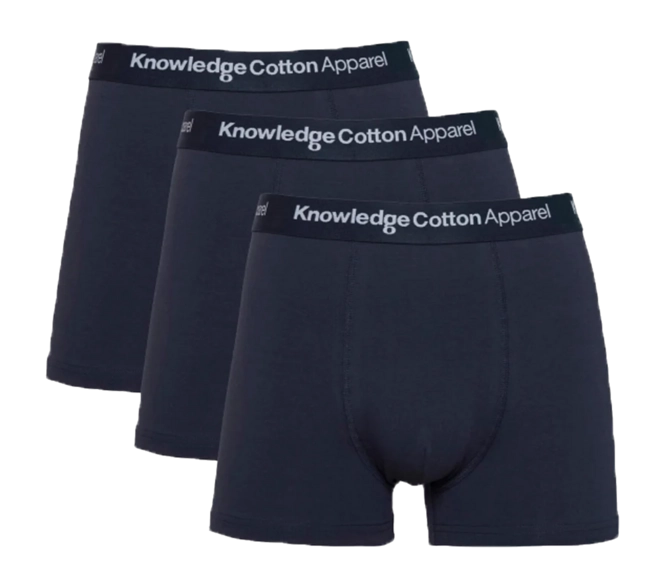 Boxers KnowledgeCotton Apparel Men Anchor 3 Pack Total Eclipse