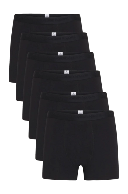 Boxers KnowledgeCotton Apparel Men Anchor 6 Pack Black Jet