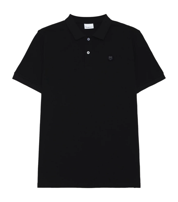Polo Shirt KnowledgeCotton Apparel Men Basic Toke Badge Black Jet