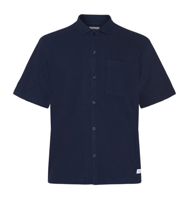 Shirt KnowledgeCotton Apparel Men Box Fit Short Sleeve Night Sky