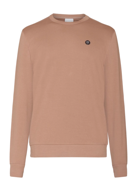 Jumper KnowledgeCotton Apparel Men Erik Basic Badge Sweat Chocolate Malt