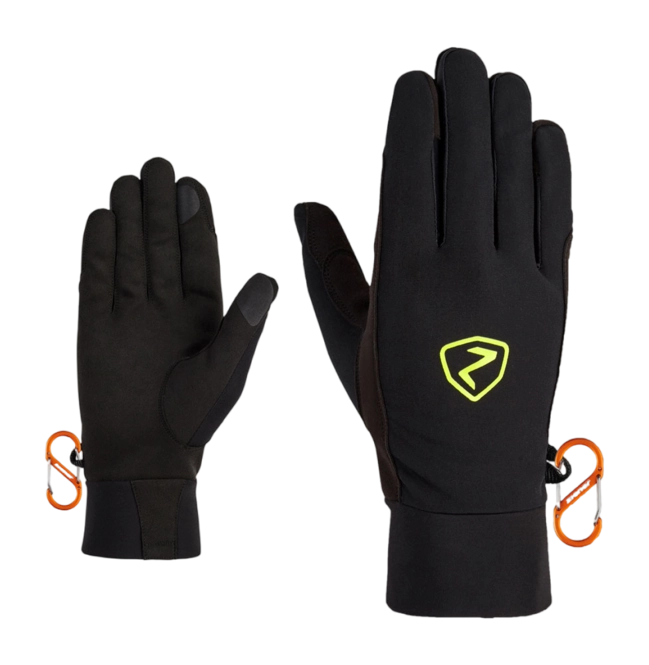 Gloves Ziener Gysmo Touch Mountaineering Black Poison Yellow