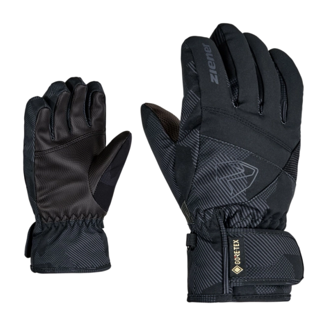 Gloves Ziener Kids Leif GTX Black Gray Ink Camo