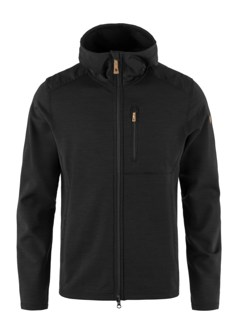 Zip Sweatshirt Fjällräven Men Keb Fleece Hoodie Black 24