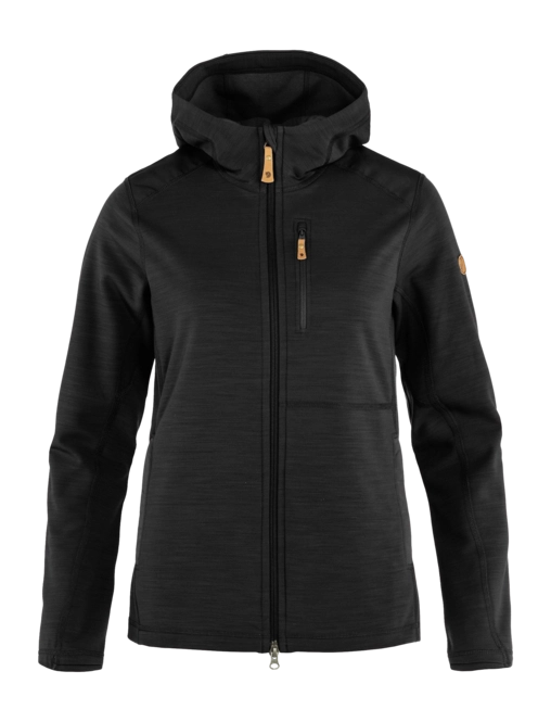 Zip Sweatshirt Fjällräven Women Keb Fleece Hoodie Black 24