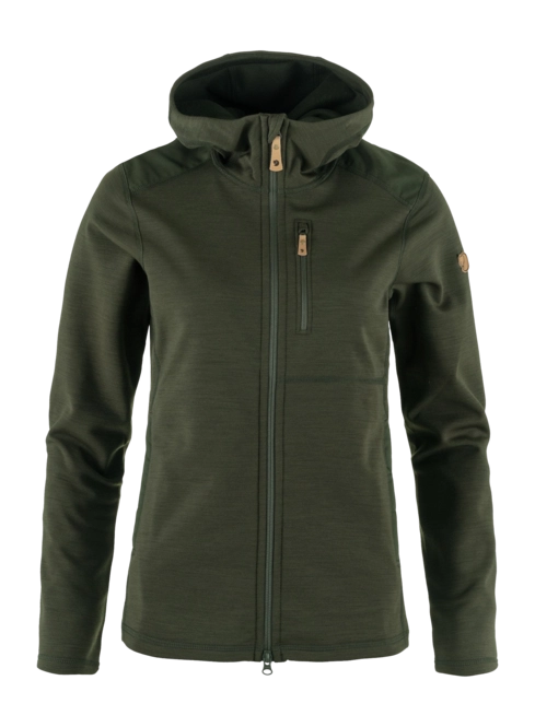 Zip Sweatshirt Fjällräven Women Keb Fleece Hoodie Deep Forest 24