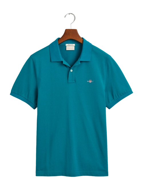 Polo Shirt  GANT Men Ruggers Ss Ocean Turquoise
