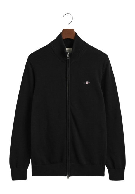 Zip Sweatshirt GANT Men Cotton Cardigan Black