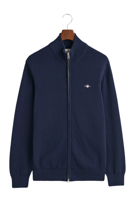 Zip Sweatshirt GANT Men Cotton Cardigan Evening Blue