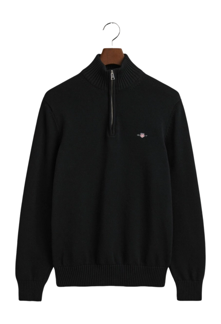Jumper GANT Men Cotton Half Zip Black