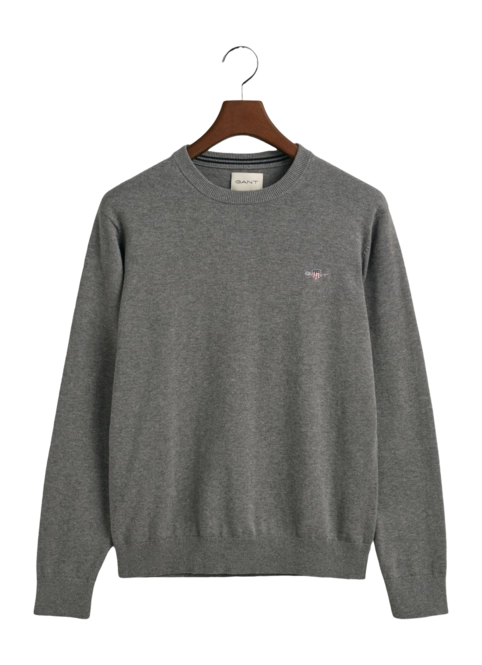 Jumper GANT Men Cotton Crew Dark Grey Melange