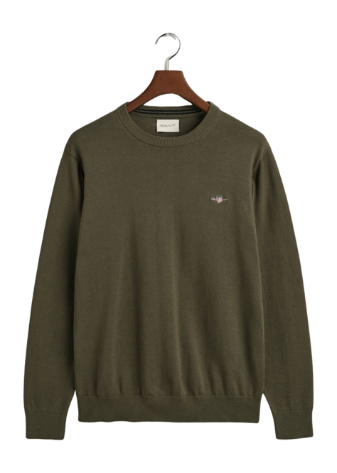 Jumper GANT Men Cotton Crew Juniper Green