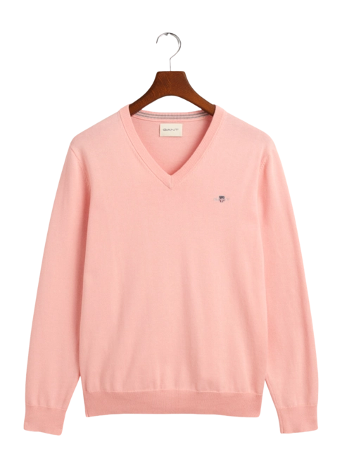 Jumper GANT Men Cotton V-Neck Bubblegum Pink