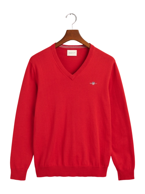 Jumper GANT Men Cotton V-Neck Ruby Red