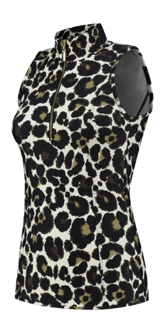 Vest Top Deblon Women Rosy Sleeveless Leopard Offwhite
