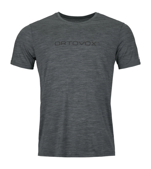 T-Shirt Ortovox Men 150 Cool Brand Black Steel Blend