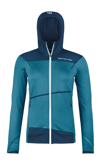 Zip Sweatshirt Ortovox Women Fleece Light Hoody Mountain Blue