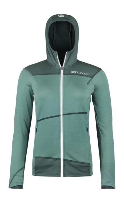 Zip Sweatshirt Ortovox Women Fleece Light Hoody Arctic Grey