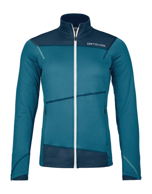 Zip Sweatshirt Ortovox Women Fleece Light Jacket Mountain Blue