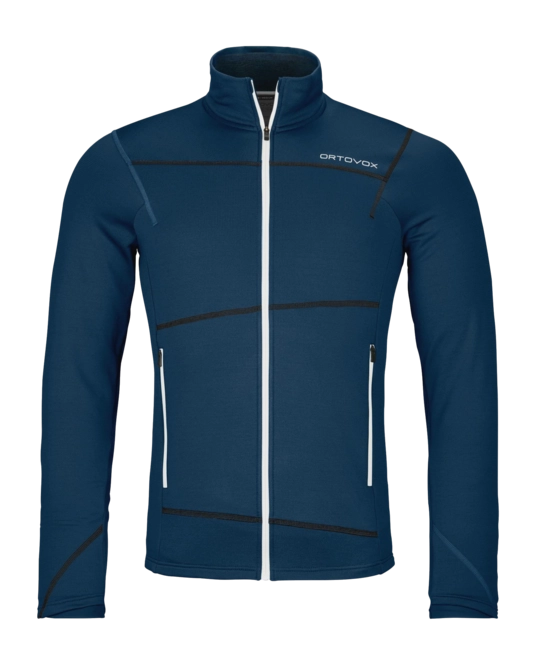 Zip Sweatshirt Ortovox Men Fleece Light Jacket Deep Ocean