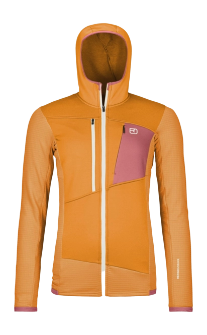 Zip Sweatshirt Ortovox Women Fleece Grid Hoody Autumn Leaves
