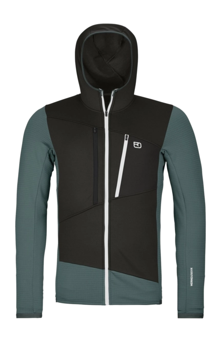 Zip Sweatshirt Ortovox Men Fleece Grid Hoody Dark Arctic Grey