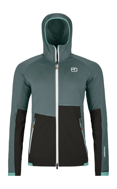 Jacket Ortovox Women Fleece Rib Hoody Dark Arctic Grey