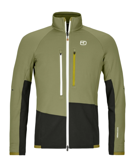 Zip Sweatshirt Ortovox Men Fleece Rib Jacket Wild Herbs