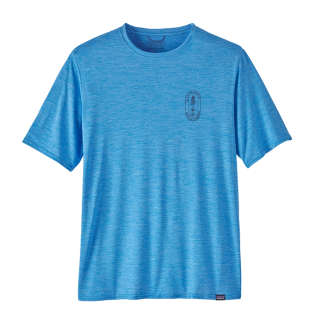 T-Shirt Patagonia Men's Cap Cool Daily Graphic Shirt - Clean Climb Bloom Land: Vessel Blue X/Dye