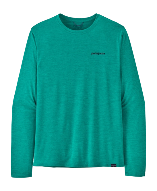 T-Shirt Patagonia Men's L/S Cap Cool Daily Graphic Shirt -Waters Fitz Roy Trout:Subtidal Blue X/Dye