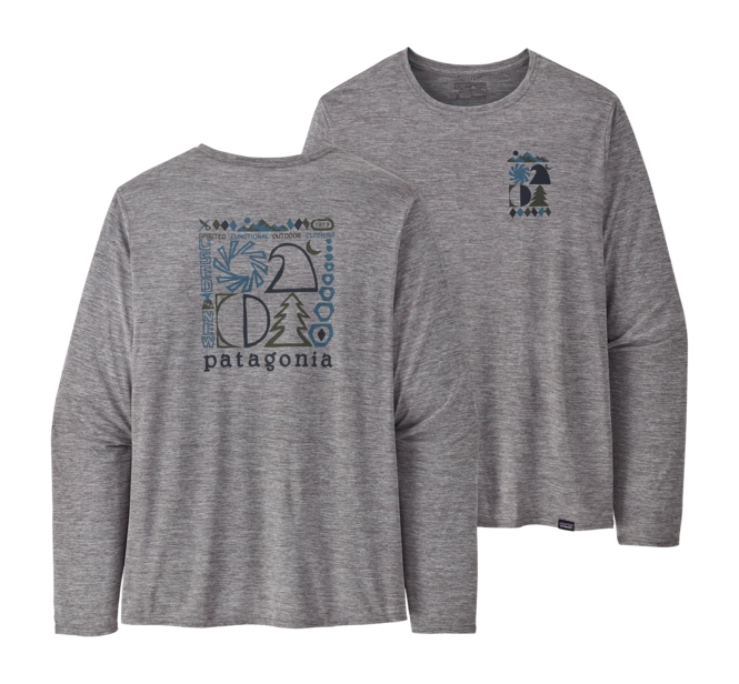 T-Shirt Patagonia Men's L/S Cap Cool Daily Graphic '73 Skyline Shirt : Feather Grey