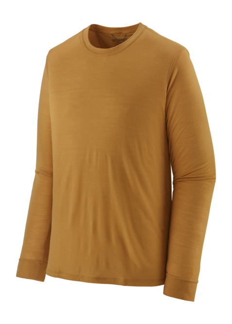 T Shirt Patagonia Men's L/S Cap Cool Merino Shirt Pufferfish Gold