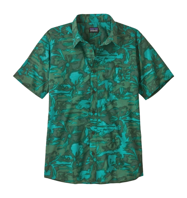 Shirt Patagonia Men's Go To Shirt Cliffs and Waves Conifer Green