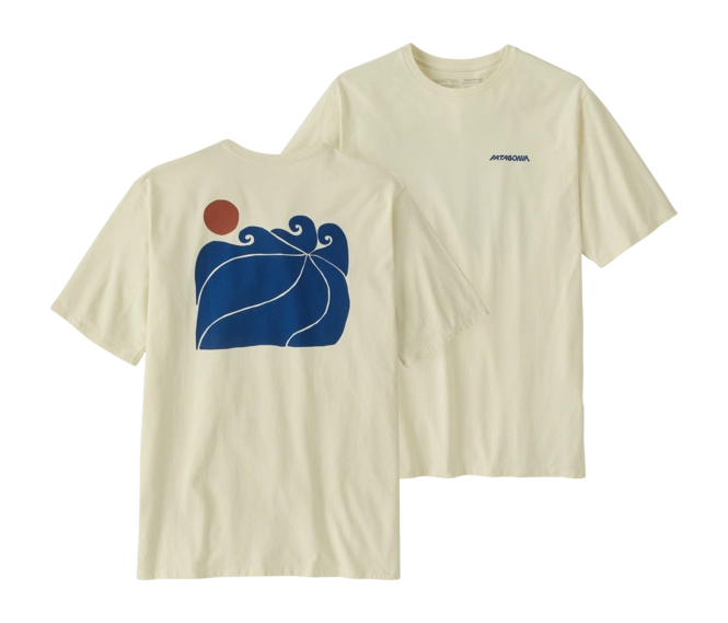 T Shirt Patagonia Men's Sunrise Rollers Responsibili Tee Birch White