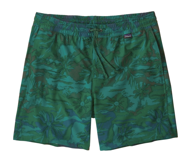 Swimming Trunks Patagonia Men's Hydropeak Volley Cliffs and Coves Conifer Green
