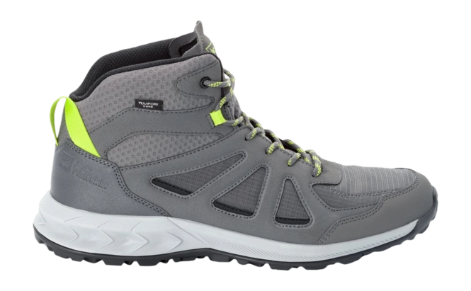 Walking Boots Jack Wolfskin Men Woodland 2 Texapore Mid Pebble Grey