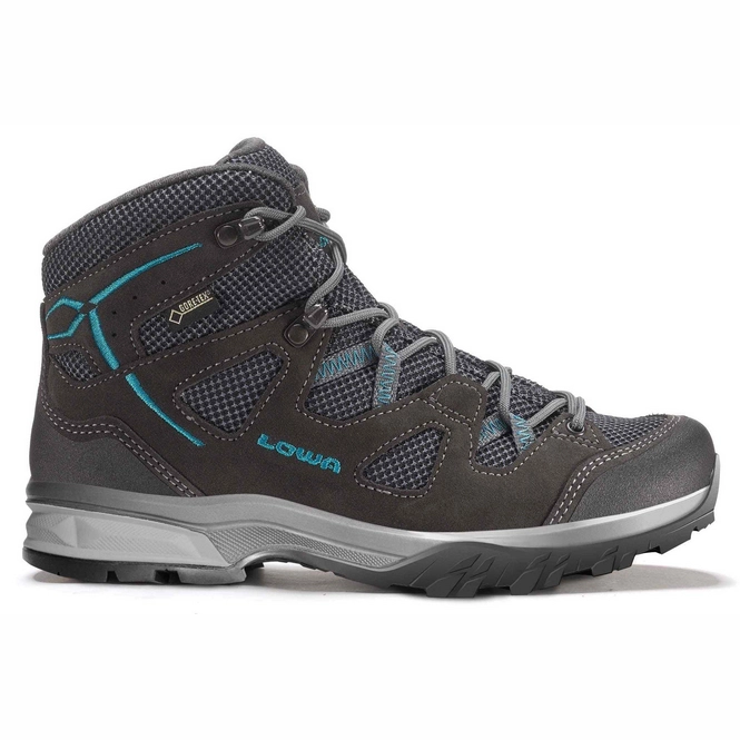 Walking Shoe Lowa Phoenix Gtx Mid Ws Anthracite Turquoise