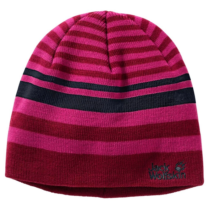 Beanie Jack Wolfskin Kids Cross Knit Cap Dark Ruby (S)