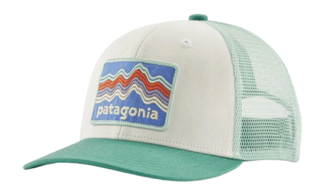 Cap Patagonia Kids Trucker Hat Ridge Rise Stripe: Heartleaf Green